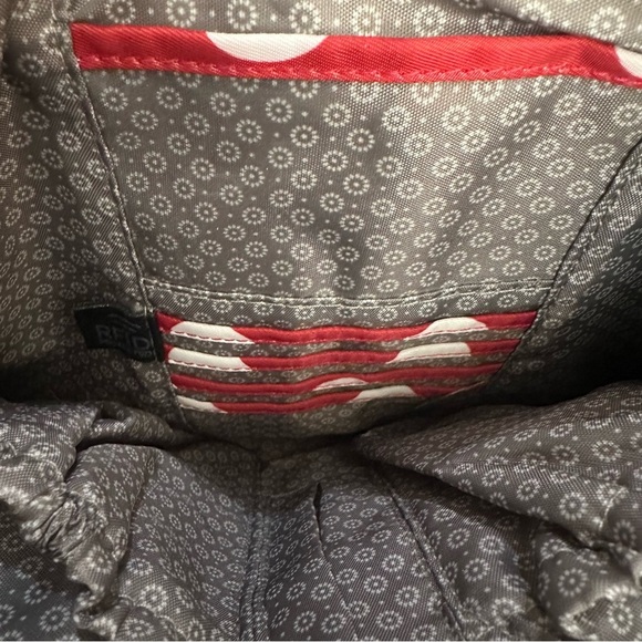 LUG Happy Camper Crimson Large Dot Crossbody Red Polka Dot Shoulder Bag Travel - Picture 12 of 15